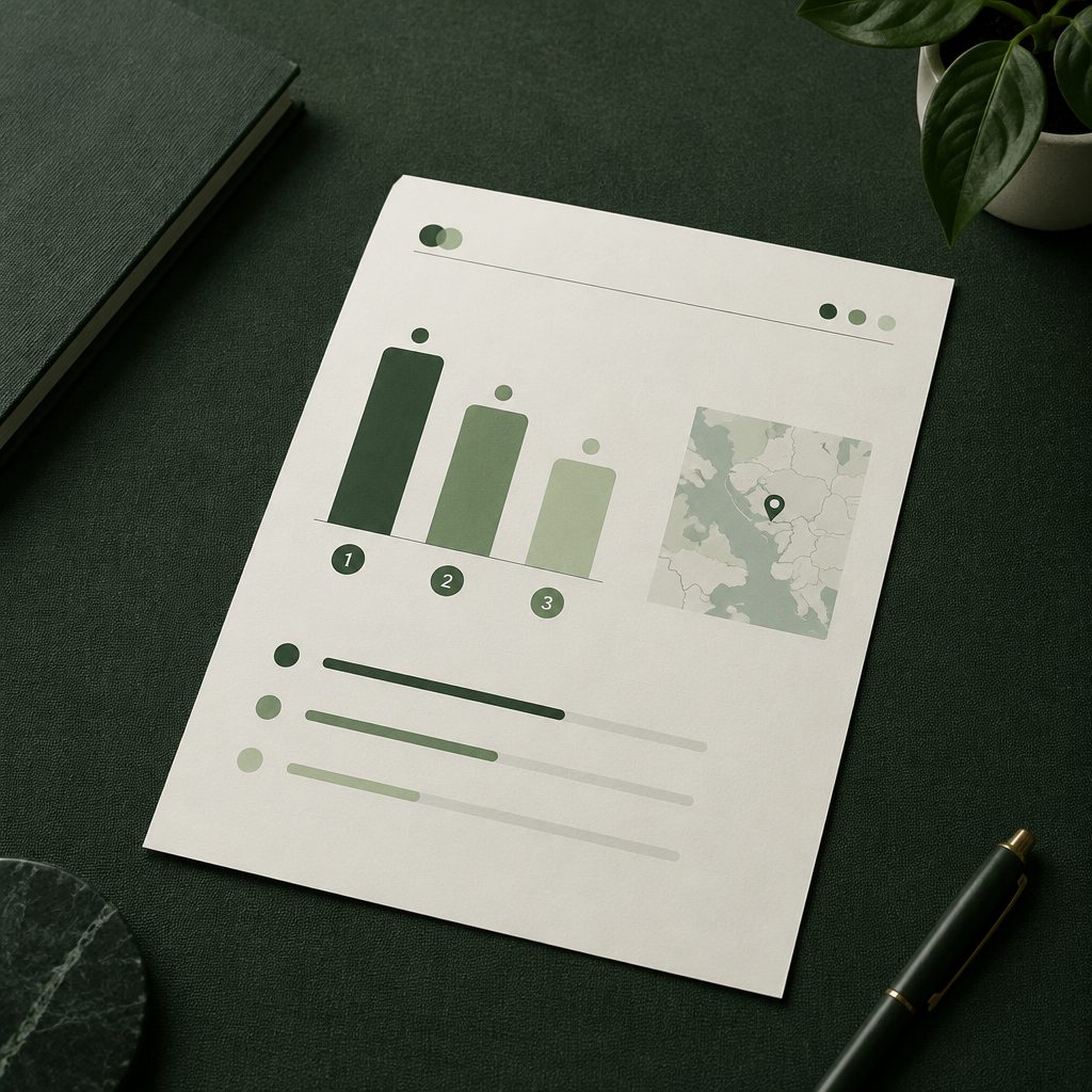 Monthly Google ranking report from Atron Marketing